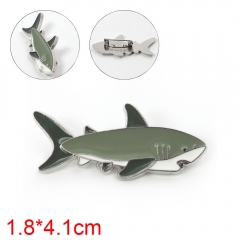 灰绿-鲨鱼 胸针