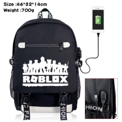 ROBLOX-1动漫帆布丝印双肩背包数据线背包