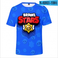 2019新款成人童装3D数码印花手游荒野乱斗BRAWL STARS短袖t恤男女