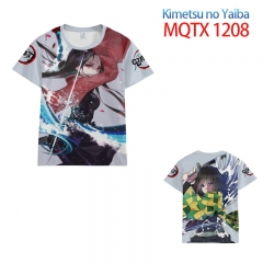 鬼灭之刃MQTX 1208  全彩印花短袖T恤-2XS-5XL共10个