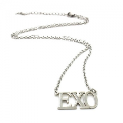 NO86明星周边饰品批发 流行韩国明星项链 EXO标志英文项链 不锈钢