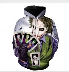 外贸新款 小丑扑克牌 3D印花卫衣 套头衫 cosplay动漫周边