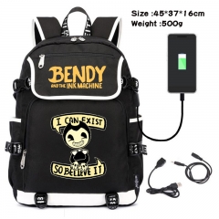 班迪-025 动漫600D防水帆布USB充电数据线背包