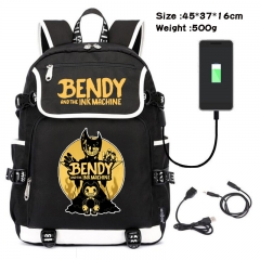 班迪-022 动漫600D防水帆布USB充电数据线背包