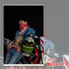 韩国男团 Super M MQG4079  挂画 白色塑料杆布画挂画-60X90CM