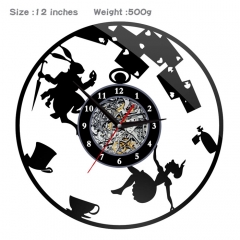 爱丽丝梦游仙境-- 动漫创意挂画挂钟钟表PVC材质(不配电池)