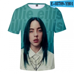 2019新款 比莉·艾利什 Billie Eilish 3D数码印花短袖T恤