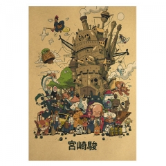 【C065】宫崎骏动漫人物合集B款 牛皮纸复古海报 咖啡馆装饰画
