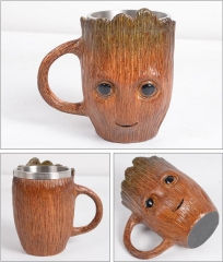 树人格鲁特不锈钢咖啡杯3D立体树人茶水杯大容量动漫卡通创意杯子