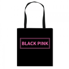 新款blackpink手提袋涤纶购物袋女士单肩超市收纳袋便携文具袋