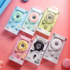 义乌耳机批发 韩版彩色甜甜圈收纳盒耳机 面条线语音耳机通用耳机