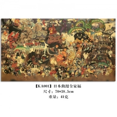 【KA001】日本动漫全家福 牛皮纸复古海报 餐厅 卧室 装