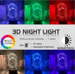 3d小夜灯亲爱的弗兰克斯七彩遥控触摸日本动漫创意立体led3D台灯