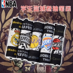 NBA篮球湖人骑士雷霆队卷轴笔袋 学生文具盒体育球迷用品足球周边
