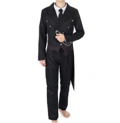 亚马逊ebay动漫服装cosplay黑执事塞巴斯蒂安服燕尾服欧码