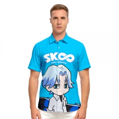 SK8 the infinity动漫 滑板卡通 Q版日式3D印花夏季短袖口袋衬衫