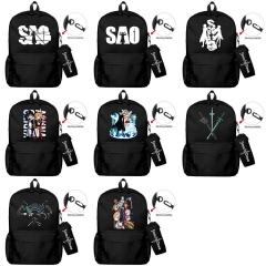 Sword Art Online SAO 动漫大号背包+笔袋文具盒组合防水帆布尼龙笔袋背包