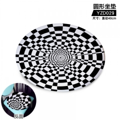 YZD029-黑白 花纹 圆形坐垫