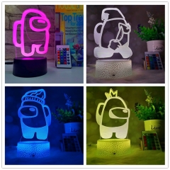 跨境货源3d小夜灯在我们当中游戏七彩裂纹创意led视觉礼品3D台灯