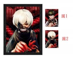 （无相框）10个一套 东京食尸鬼 动漫渐变海报裸眼3D立体变图PET光栅画动漫周边宣传卡