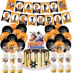 火影忍者主题派对套装日本动漫生日快乐横幅气球蛋糕插牌组合聚会