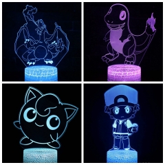 跨境专供精灵宝可梦 神奇宝贝系列3D台灯 LED创意礼品视觉小夜灯