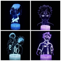 跨境专供排球少年系列3D台灯 创意礼品视觉立体LED七彩触摸小夜灯