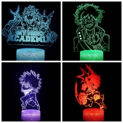 跨境专供我的英雄学院系列3D台灯 创意礼品视觉立体LED七彩小夜灯