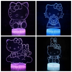 跨境专供卡通猫系列3D灯创意七彩触控LED视觉灯情人节礼品灯小夜