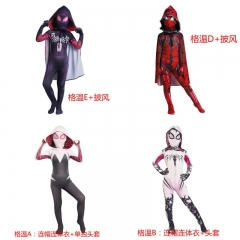 平行宇宙格温蜘蛛黑化蜘蛛系列3D儿童cosplay紧身衣披风