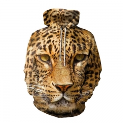 2019爆款欧美时尚动漫卫衣豹子头图案3D数码印花套头卫衣