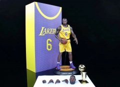BA 篮球明星 湖人 紫衣6号 詹姆斯（隐形可动关节，双头雕，仿真肌肉）盒装手办 高36cm 一箱8个1