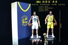 NBA 篮球明星 关节可动 库里 双头雕 （黄色，白色可选）盒装手办 高35cm 一箱8个1