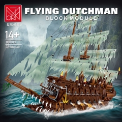 模客031013加勒比海盗船飞翔的荷兰人X19073拼装积木玩具16016