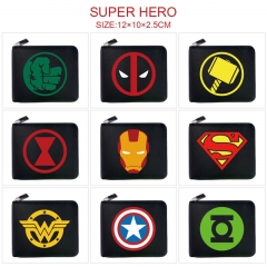 超级英雄 动漫短包全拉链钱包