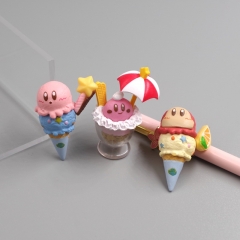 可爱星之卡比 卡比 甜筒 冰激凌公仔 DIY贴片材料 场景摆件 玩偶