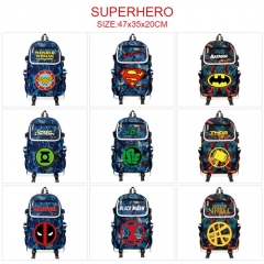 超级英雄-15 动漫数据线翻盖迷彩印花双肩背包