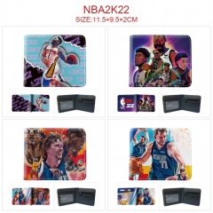 NBA2K22 -动漫pu皮革彩图拉链短钱包二折钱包