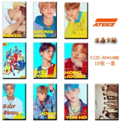 ATEEZ组合水晶卡贴 公交卡贴ATINY小卡明信片WAVE Treasure贴纸