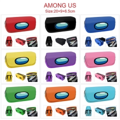 among us-25款 动漫多功能帆布+pu皮革印花大容量双层笔袋