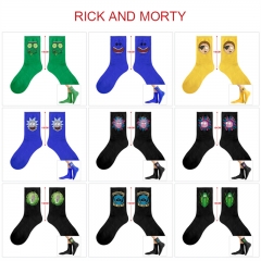（5双一套）瑞克与莫蒂9款 动漫印花中筒袜子