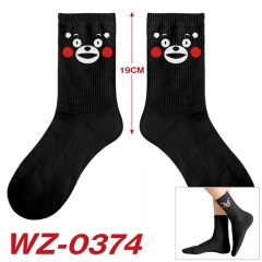 （5双一套）熊本熊 3款 动漫印花中筒袜子