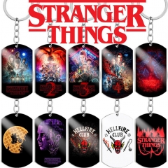 美剧 怪奇物语4钛钢狗牌挂件 Stranger ThingsS4彩印不锈钢钥匙链