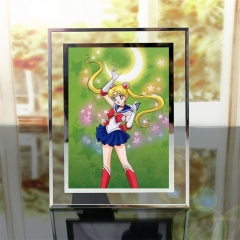 美少女战士 水晶相框 含6寸照片 牛皮纸包装 动漫周边玻璃摆台画框