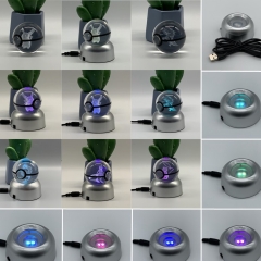 （带电）单球加USB凹槽底座  跨境创意神奇宝贝精灵球K9水晶球口袋妖怪卡通USB夜灯多款底座