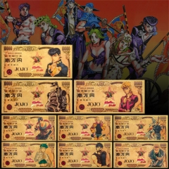 日本漫画周边JOJO的奇妙冒险纪念钞金箔币