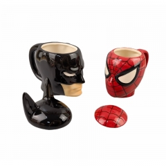 漫威超级英雄蜘蛛侠马克杯死仕绿巨人美国队长陶瓷杯咖啡杯带盖
