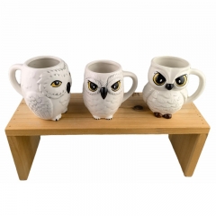 哈利波特猫头鹰马克杯3D立体造型猫头鹰陶瓷咖啡杯儿童动物水杯