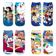 7哆啦A梦动漫卡通周边袜子新款个性创意印花袜子男女学生时尚潮款短袜