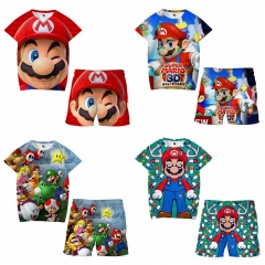 经典游戏 超级马里奥兄弟Mario圆领短袖速干短裤运动休闲套装新品